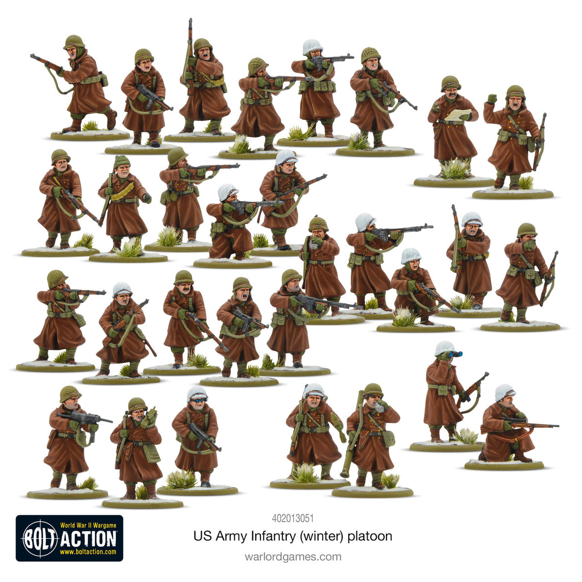 Bolt Action: US Army - Infantry platoon (winter) – BattlePub Games